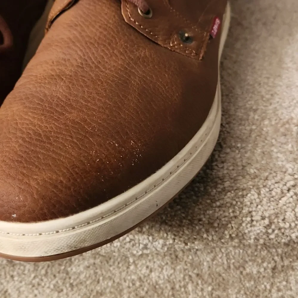 Levi's Men's Brown Faux Leather Lace-Up Loafer Shoes Size 10.5